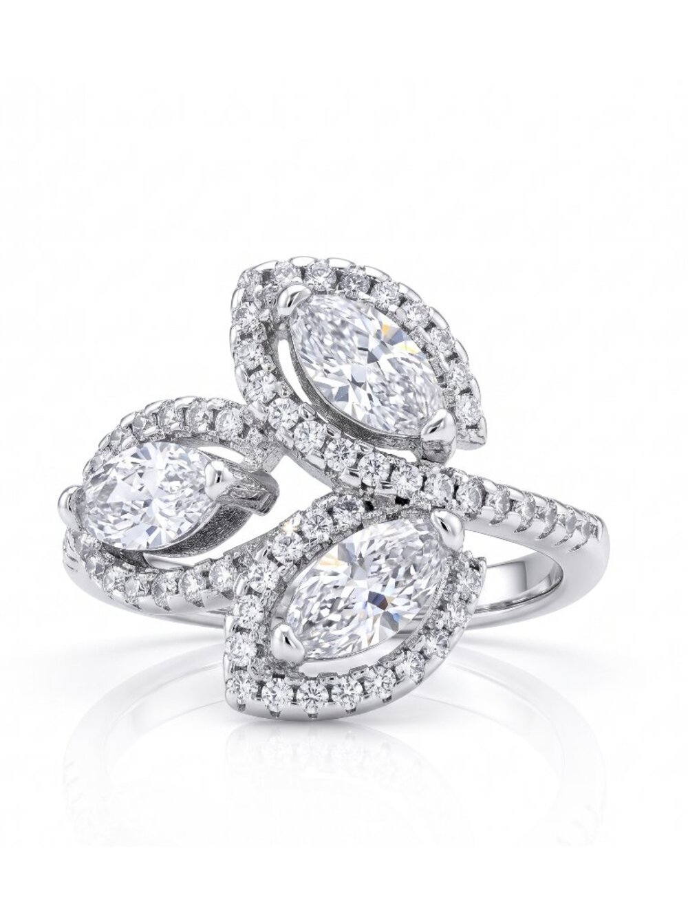 Classic Style Marquise leaf ring, solid 925 Sterling Silver Charmed Aroma